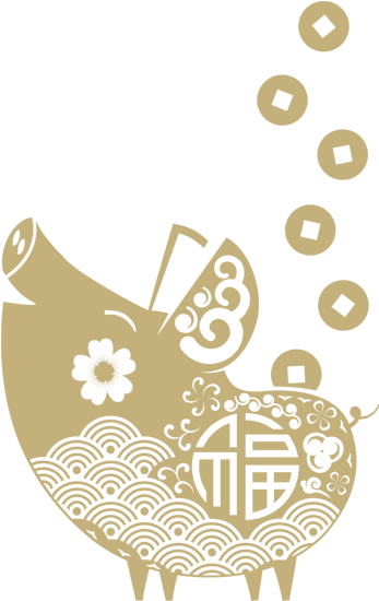 China Outlook - Year Of The Pig Greetings (621x549), Png Download