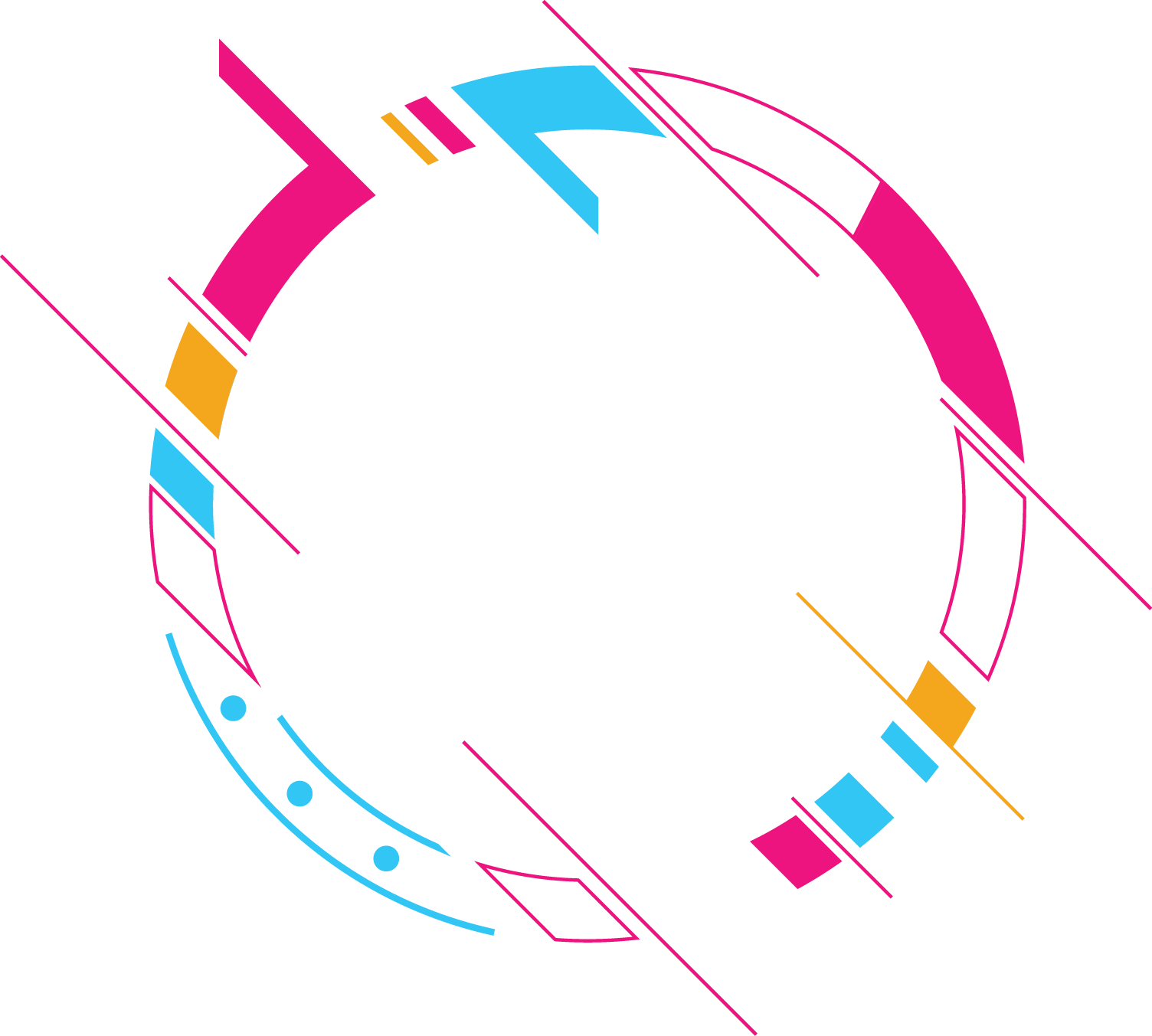Colourful Circle Banner With Abstract - Excalibur Os (1504x1353), Png Download
