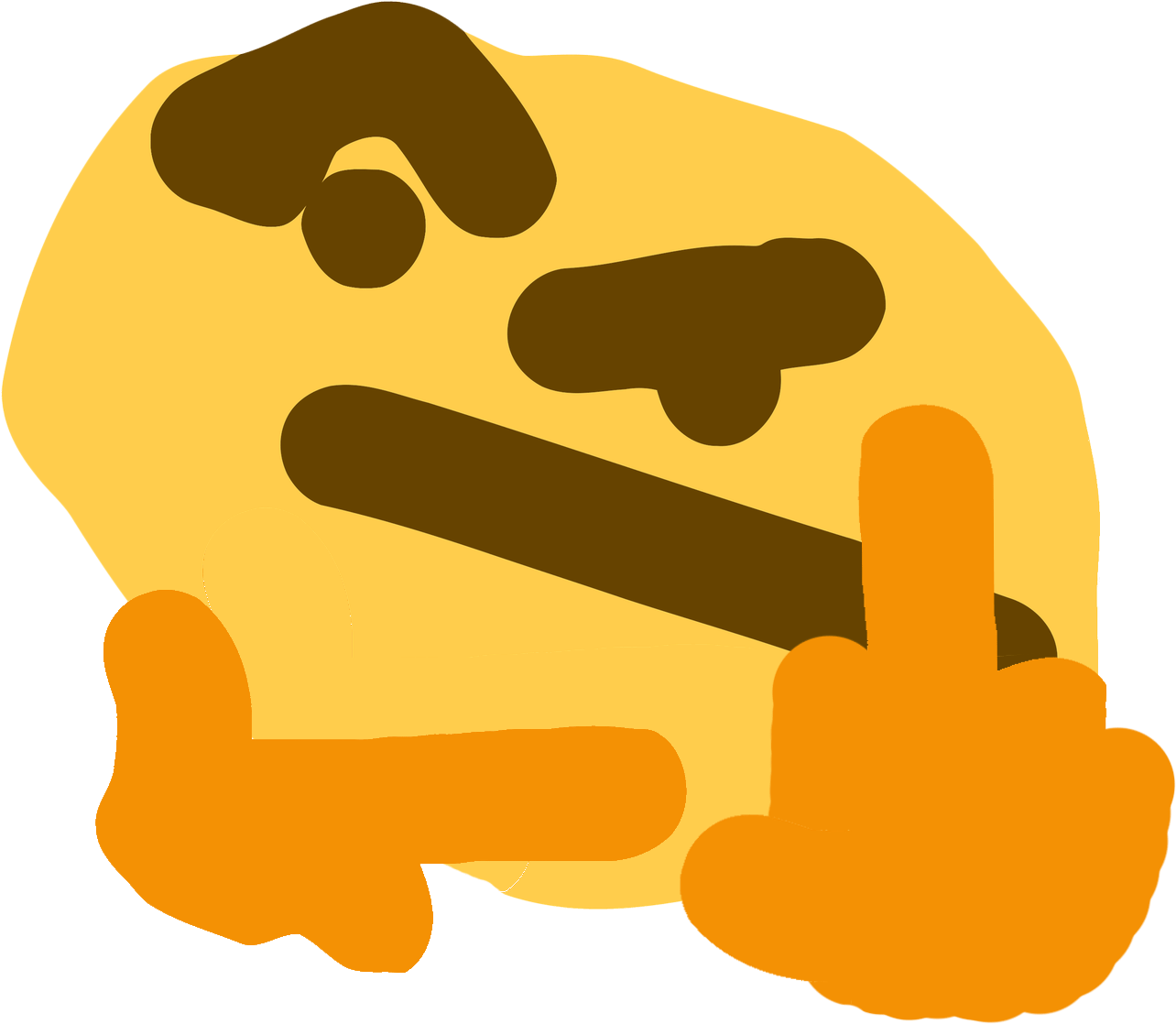 Thonkmidfing Thinking - Distorted Thinking Emoji Transparent (1296x1148), Png Download
