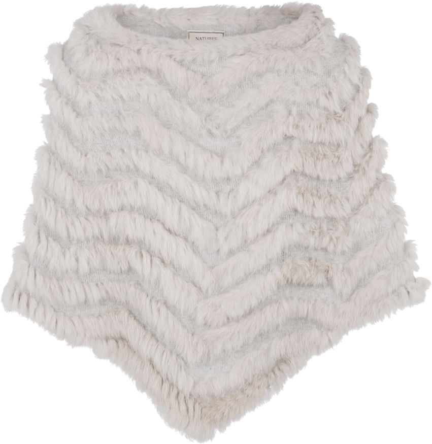 Molly Fur Poncho Pearl - Crochet (949x1024), Png Download