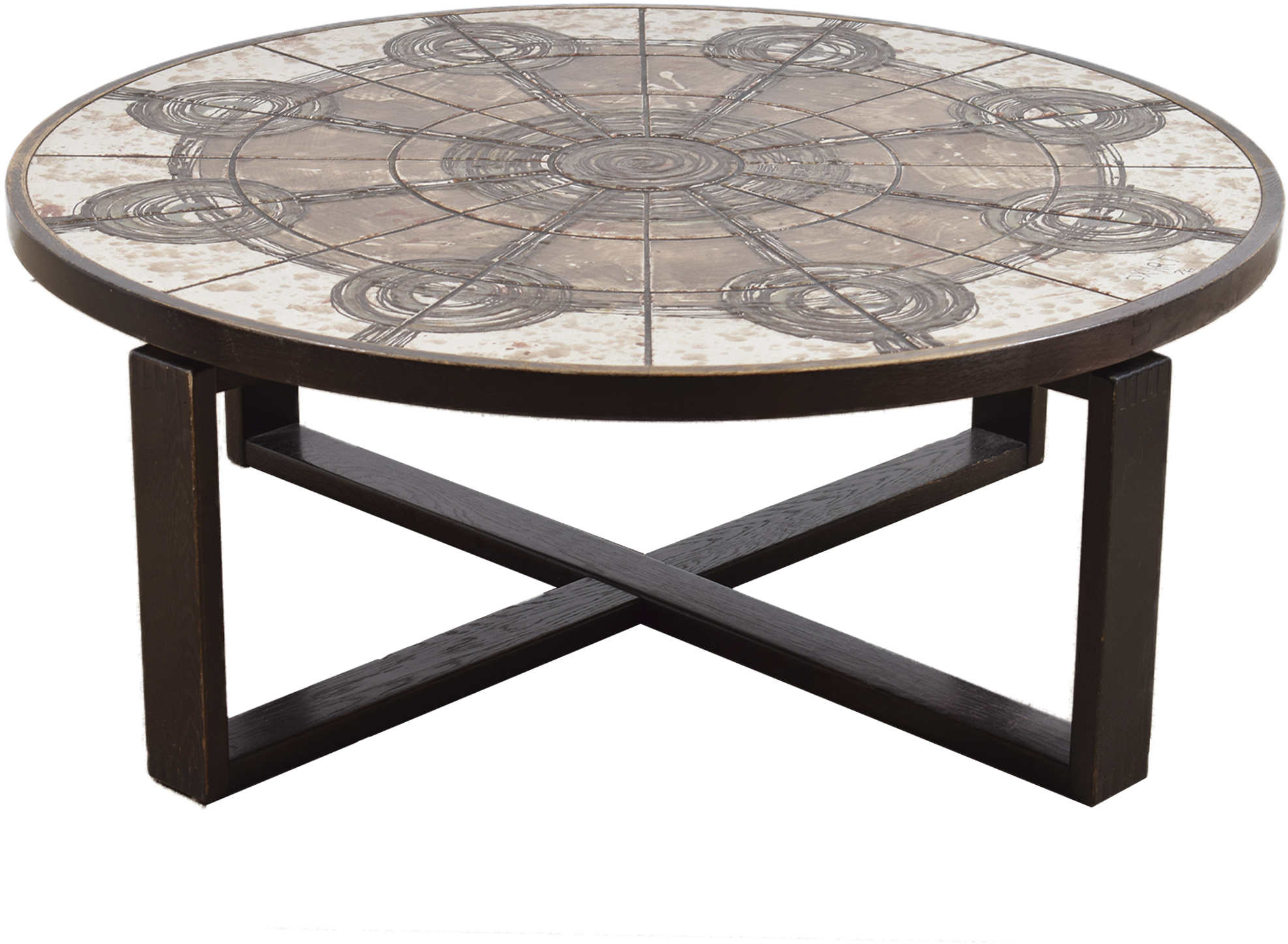 Circular Tile Table By Ox-art - Table (2000x2000), Png Download