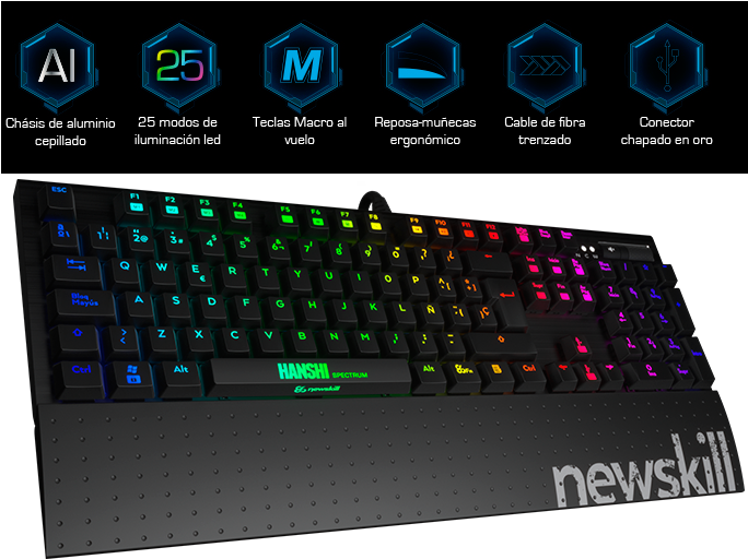 In Addition, With The Red, Blue And Brown Mechanisms, - Newskill Hanshi Spectrum (713x587), Png Download