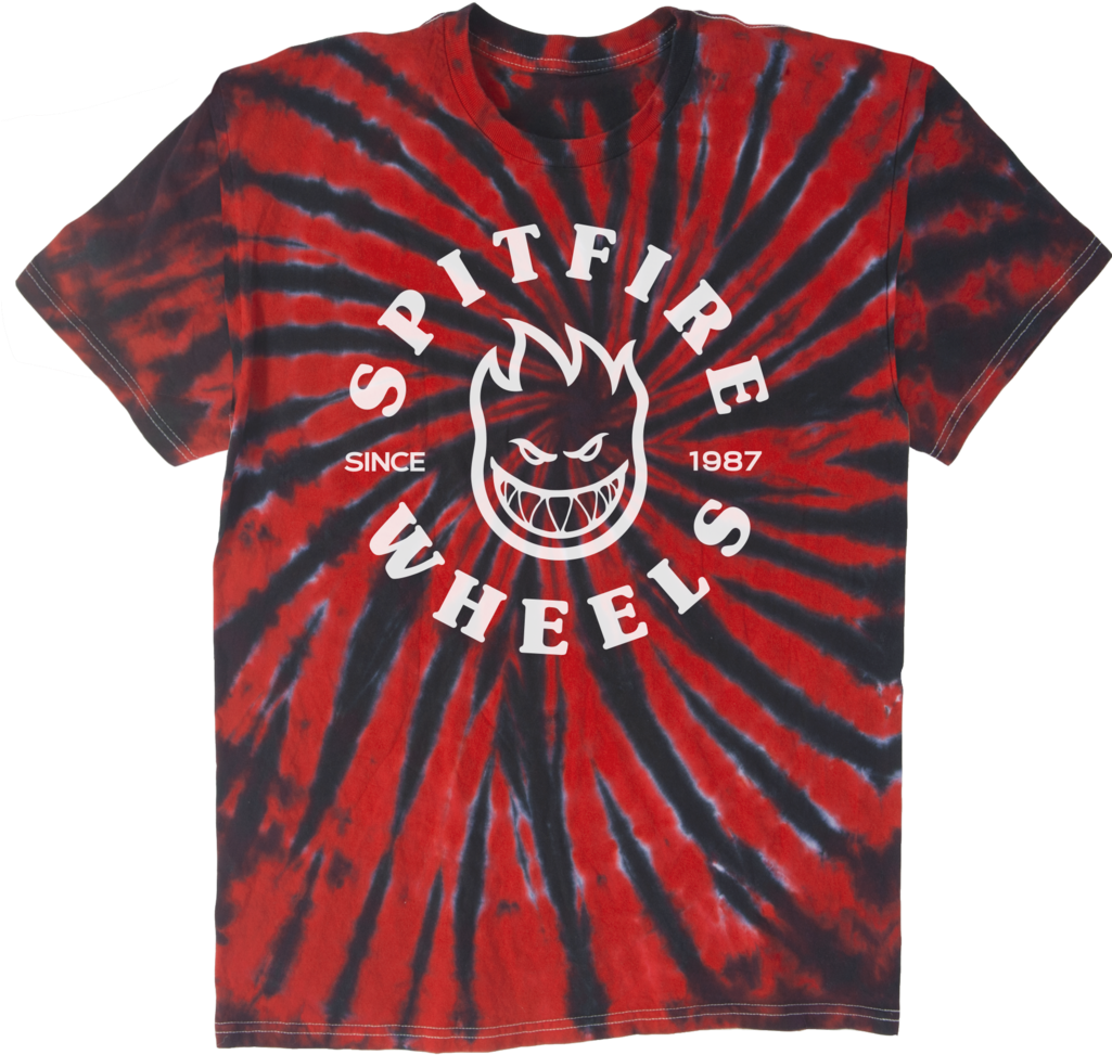T-shirts / Spitfire / Classic Bighead Tie Dye - Spitfire Wheels (1024x992), Png Download