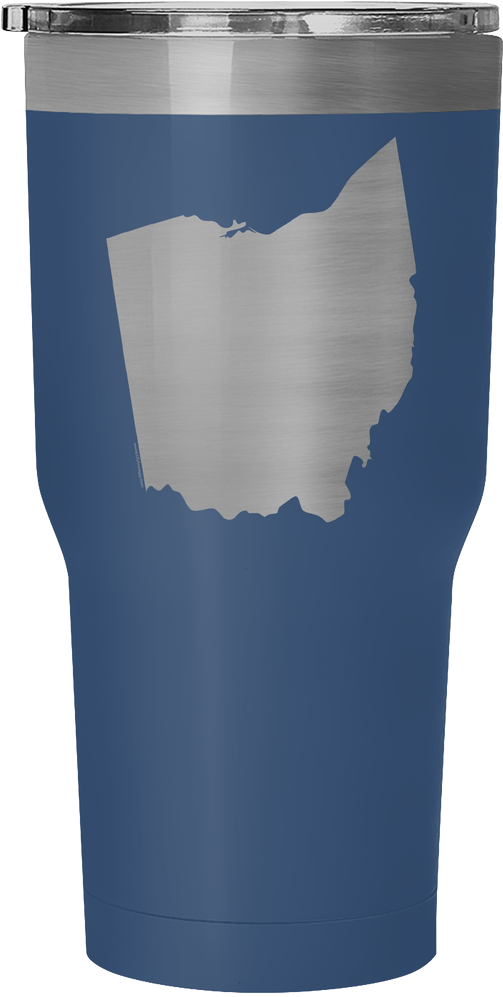 Ohio State Shape Outline White 30 Ounce Vacuum Tumbler - Caffeinated Drink (1024x1024), Png Download