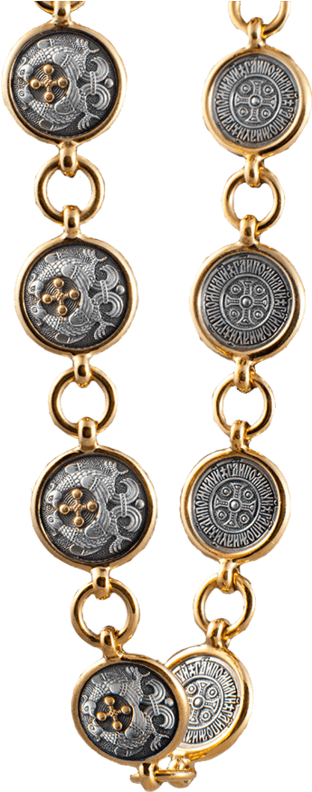 Christian Russian Orthodox Silver Gilded Bracelet For - Chain (1250x1250), Png Download