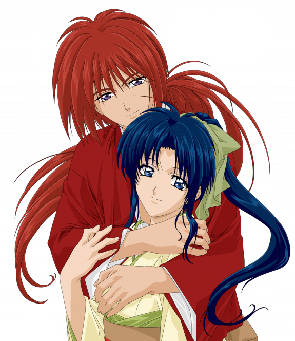 Kenshin X Kaoru Fanart (575x664), Png Download