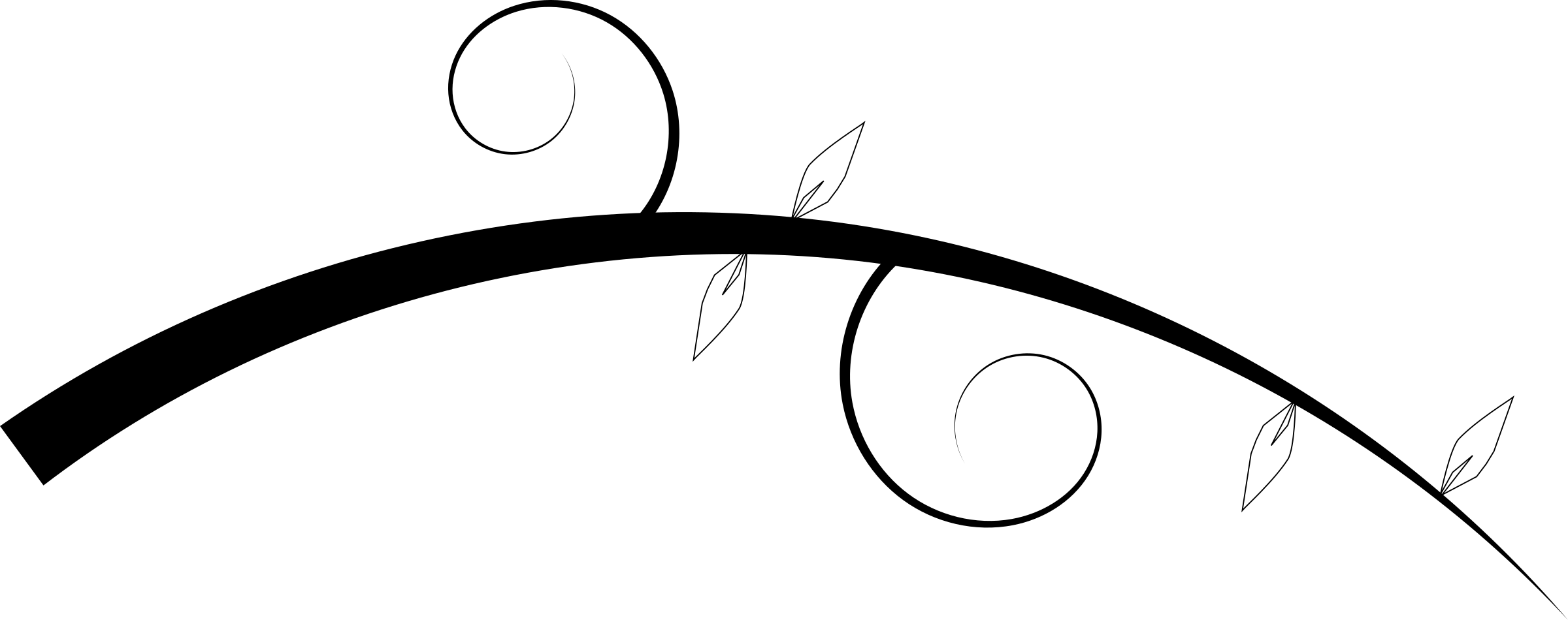 This Free Icons Png Design Of Tree In The Wind - Line Art (2400x950), Png Download