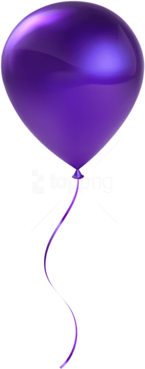 Free Png Download Single Purple Balloon Transparent - Clip Art Purple Balloon (480x1231), Png Download