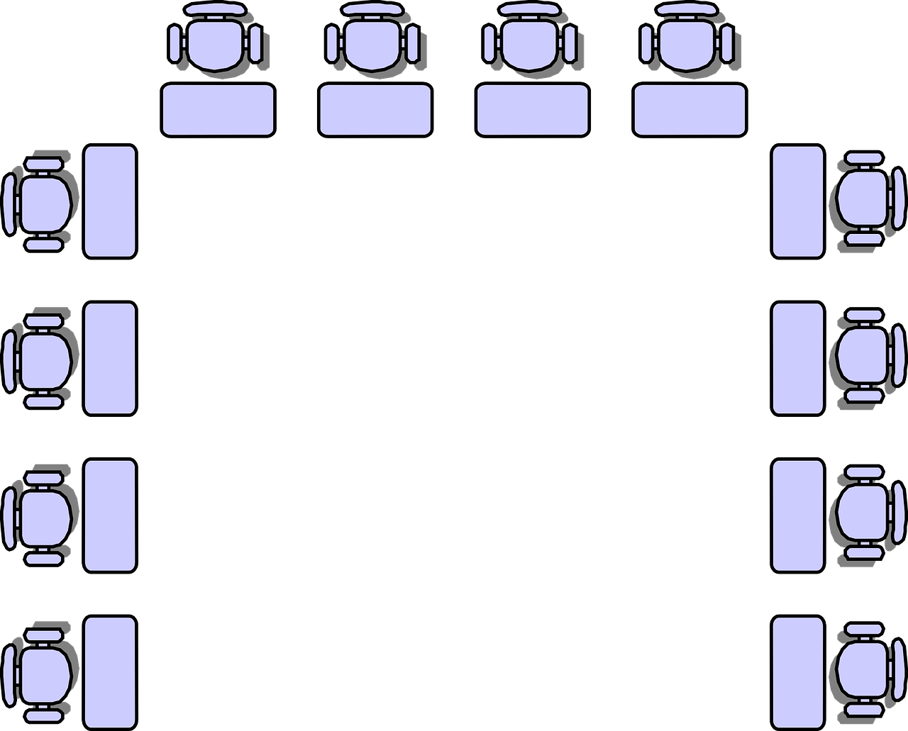 Students Classroom Seating - Ideal Classroom Seating Arrangement (1280x1031), Png Download