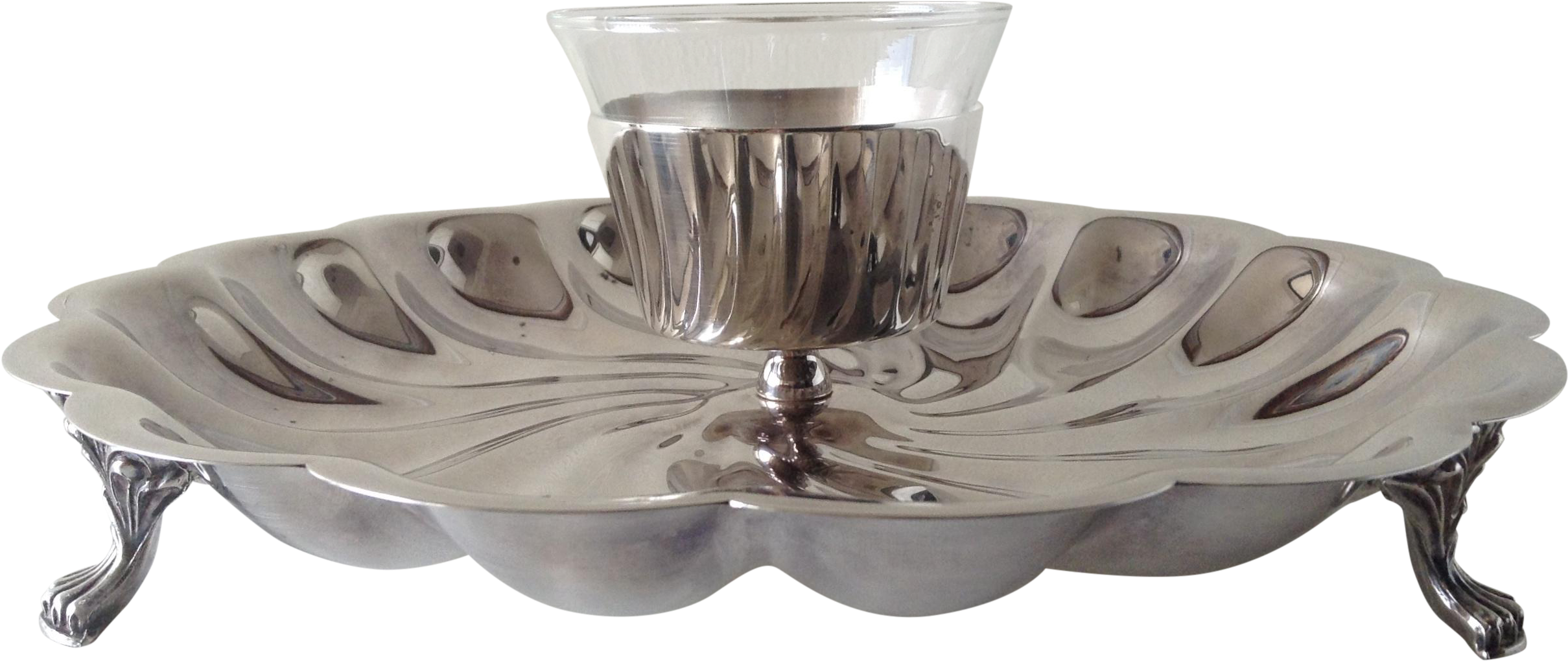 Silver-plated Cocktail Shrimp Server Platter On Chairish - Coffee Table (2557x1910), Png Download