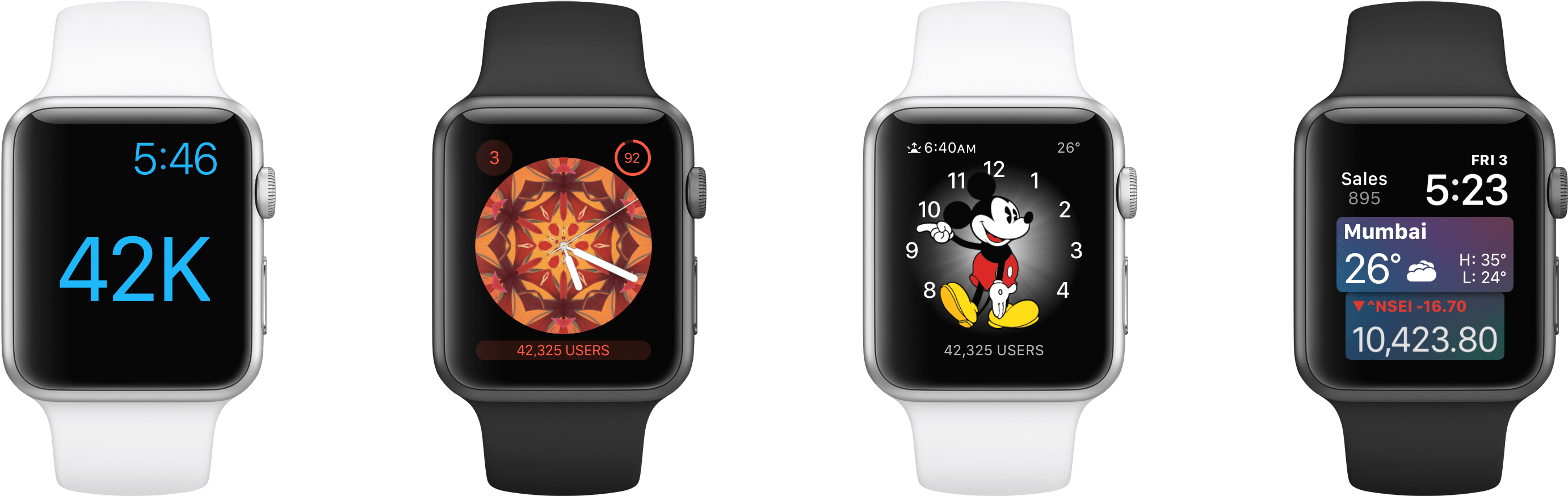 Complication Watch Faces - Analog Watch (3000x1000), Png Download