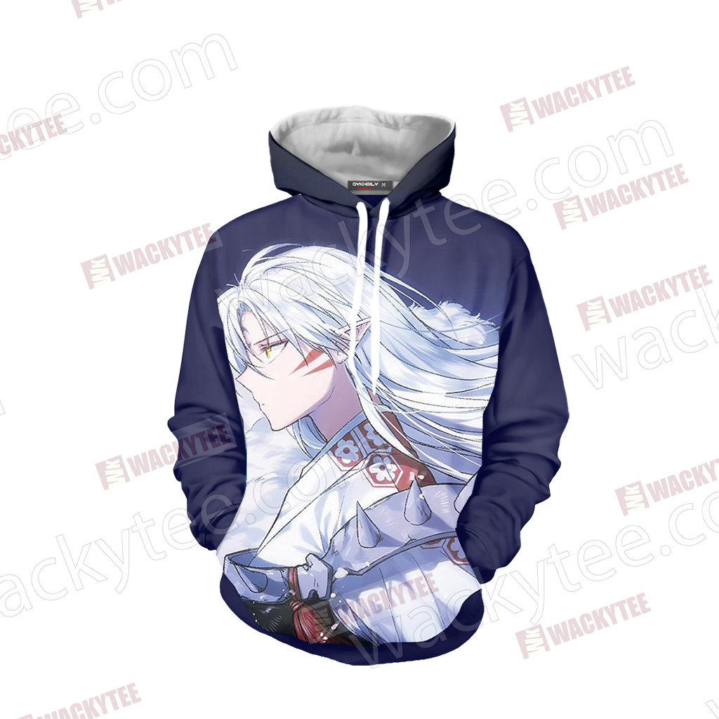 Inuyasha Sesshomaru 3d Hoodie Fullprinted No Zip Hoodie - 3d Printed Hoodies Goku (1024x1024), Png Download