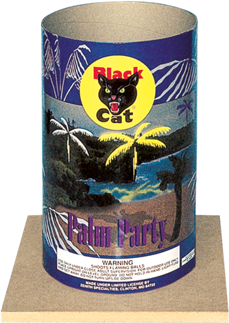 #1500 Palm Party - Black Cat Fireworks (600x600), Png Download