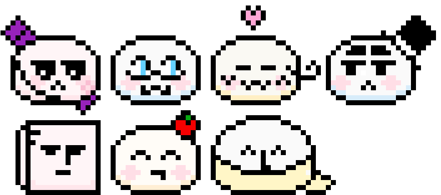Hetalia Mochis - Hetalia Pixel Art Mochi (890x400), Png Download