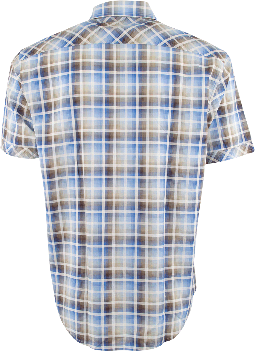 James Campbell Short Sleeve Brown Chimala Plaid Shirt - Camicia Liu Jo A Quadri (870x1280), Png Download