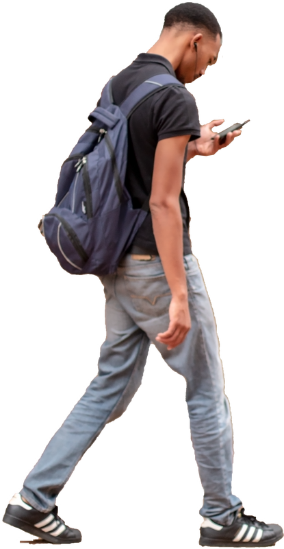Picture - Backpack Walking People Png (415x800), Png Download