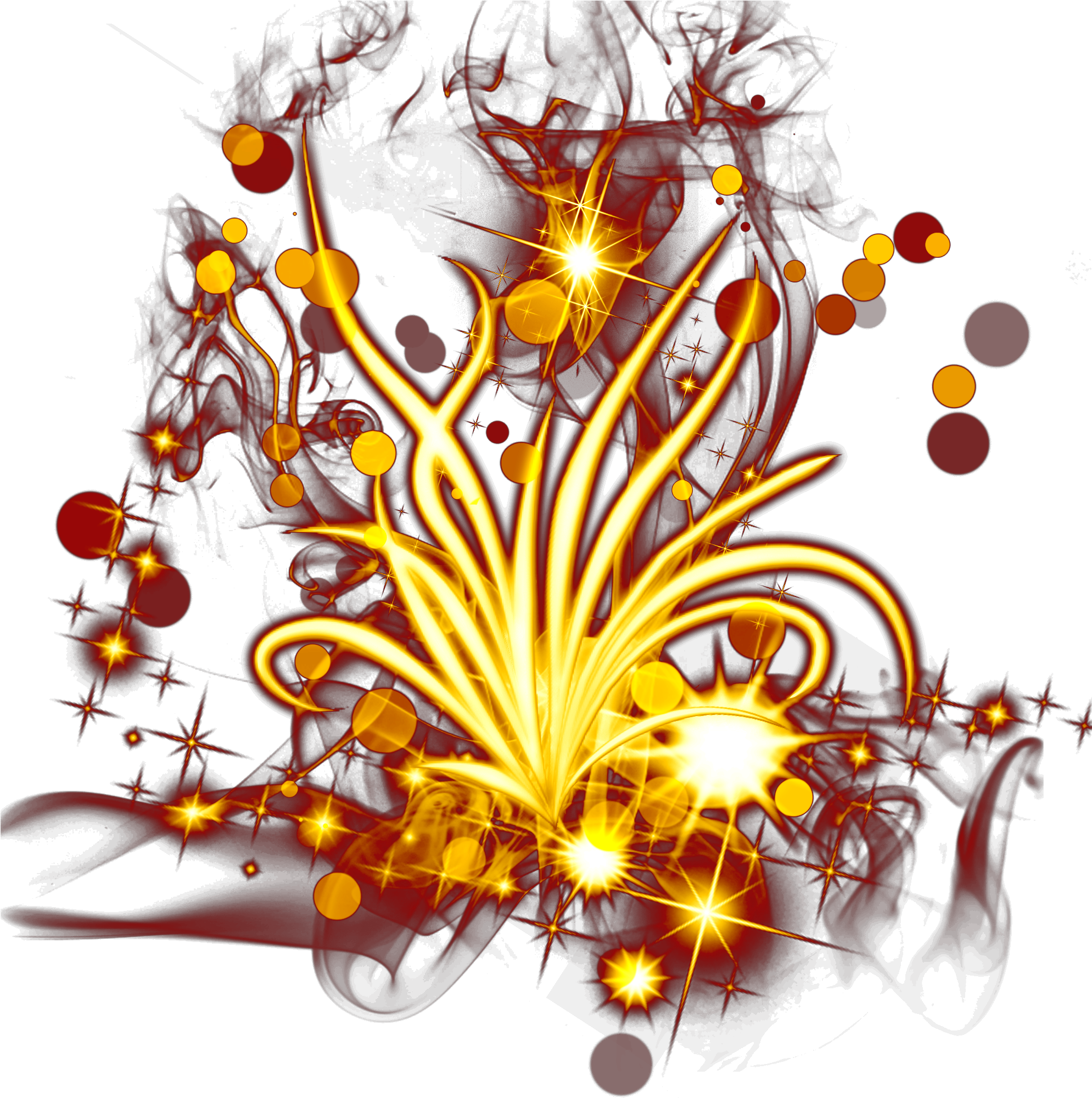 Gold Light Effect Flowers Circles Png And Psd - Psd (2000x2000), Png Download