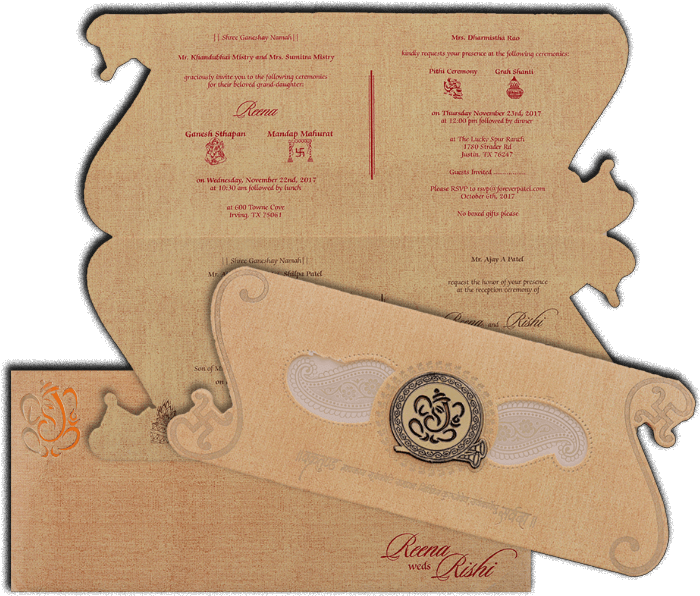 Hindu Wedding Cards - Paper (700x700), Png Download