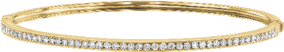 75ct Channel Set Diamond Bangle In 18k Yellow Gold - Bangle (700x700), Png Download