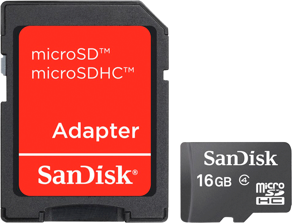 Cartão De Memória 16 Gb Microsd Com Adaptador Sandisk - Sandisk Sdsdqm 016g B35a (1000x1000), Png Download