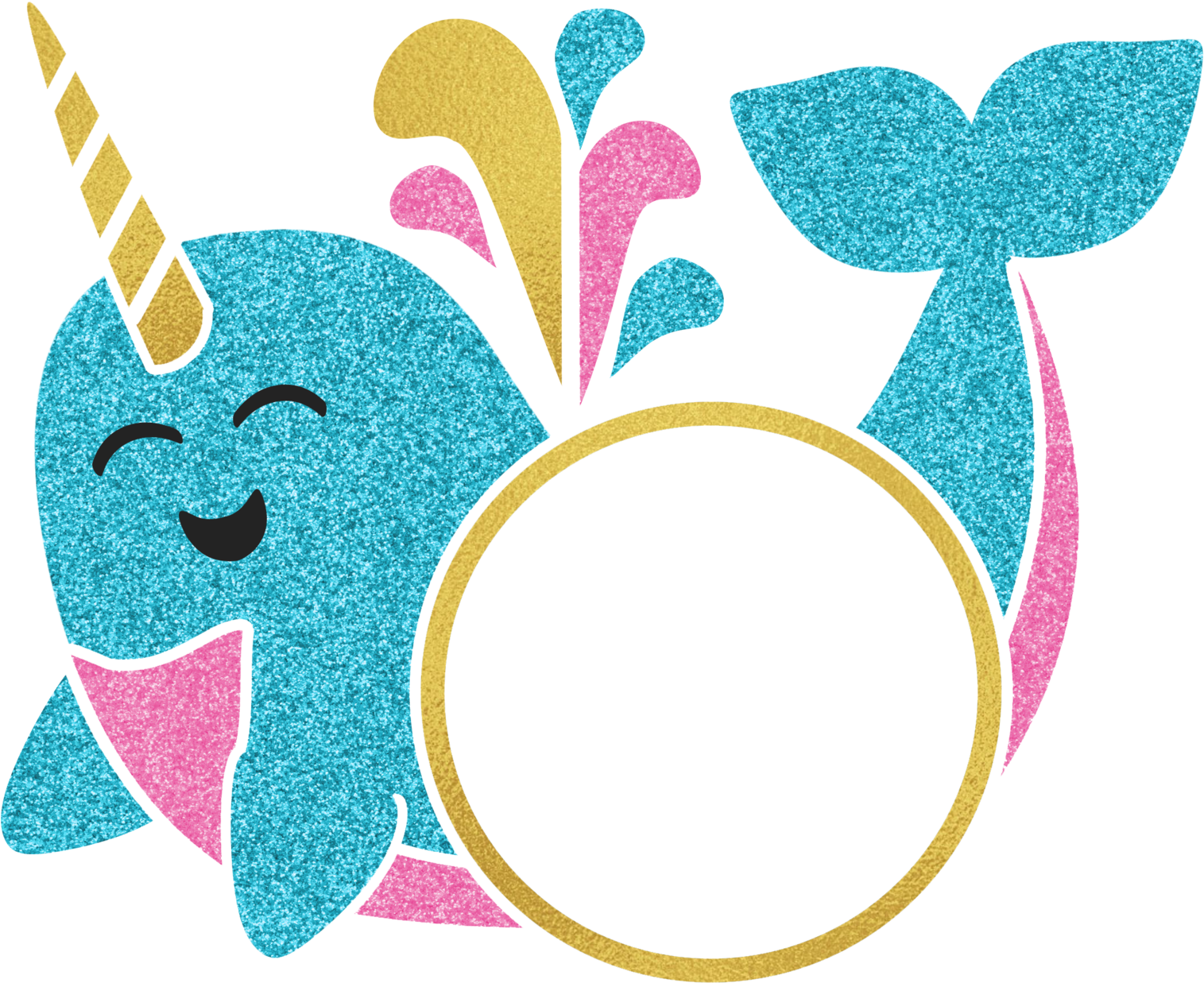 Load Image Into Gallery Viewer, Turning 8 Private Birthday - Narwhal Monogram (2048x2048), Png Download