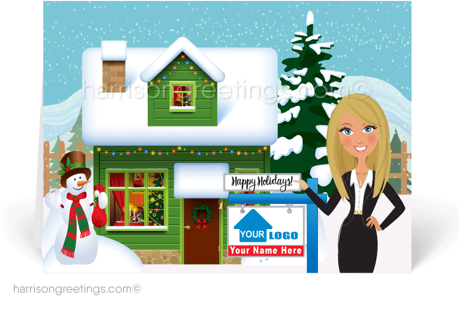 Holiday Realtor Christmas Greeting Cards [37017] - Estate Agent Christmas Card (946x704), Png Download