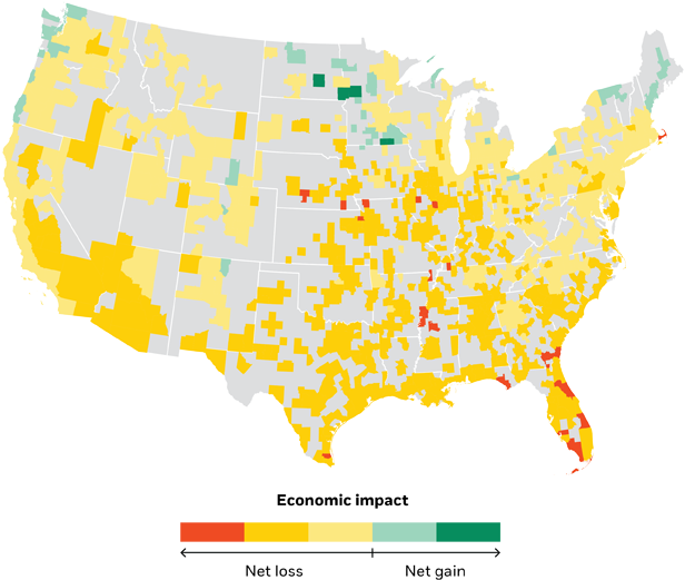 Gdp Impacts Under “no Climate Action” Scenario, 2060-2080 - Libertarian Party On All Ballots (620x558), Png Download