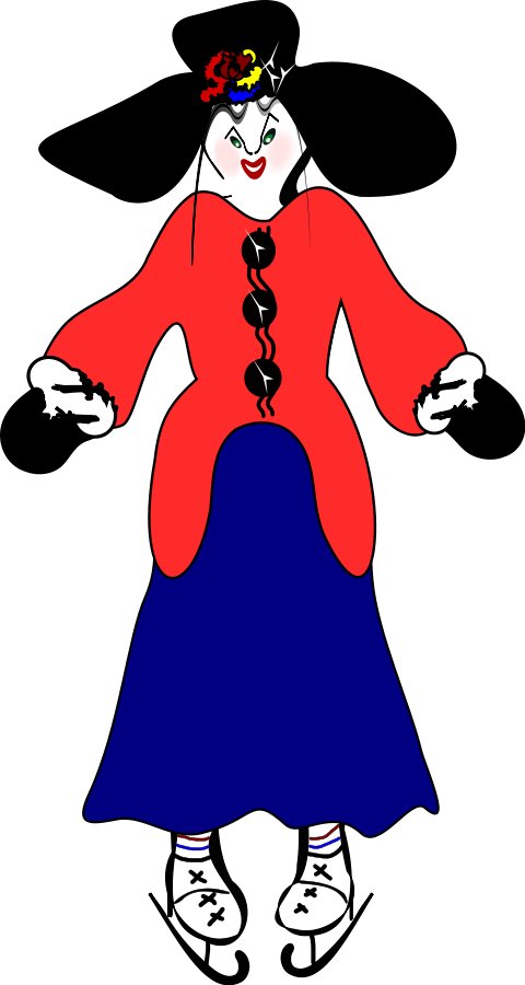 This Free Clipart Png Design Of Lady Clipart Has - Ice Skating (480x900), Png Download