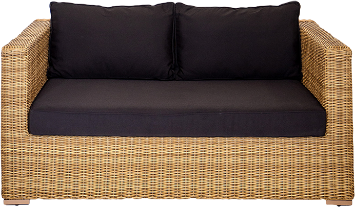 Dune Two Seater Sofa With Black Cushions - Loveseat (748x436), Png Download