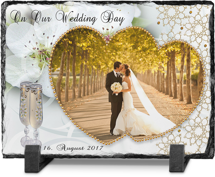 Personalized Wedding Day Photo Slate - Rock Sublimation Mother's Day (1000x800), Png Download