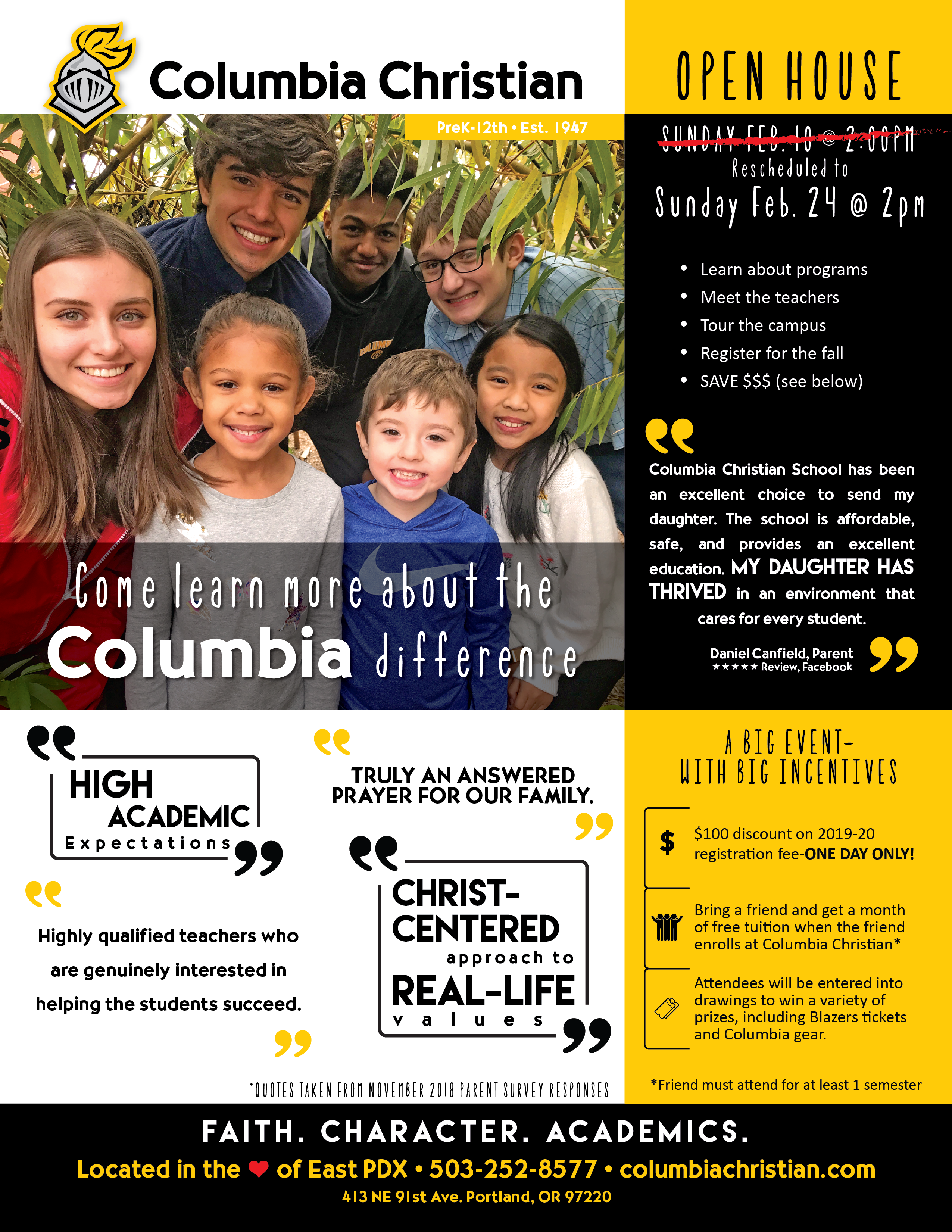 News Announcements Columbia Christian Schools Png Png - Flyer (2551x3301), Png Download