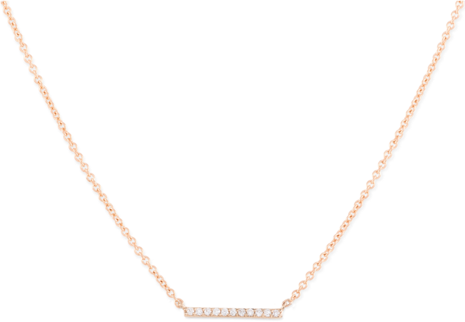 Diamonds Line Necklace Rose Gold - Necklace (650x650), Png Download