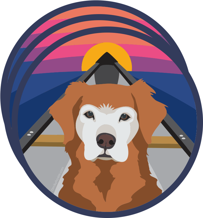 Golden Retriever Sticker For Your Water Bottle, Coller, - Illustration (800x855), Png Download