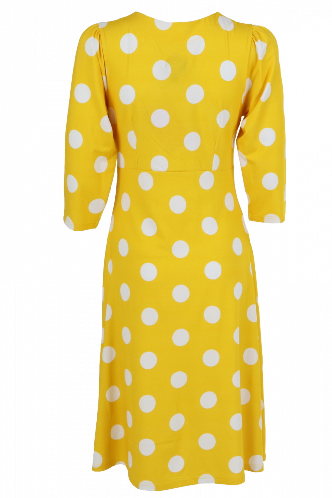 Yellow And White Polkadot Dress - Polka Dot (667x1000), Png Download