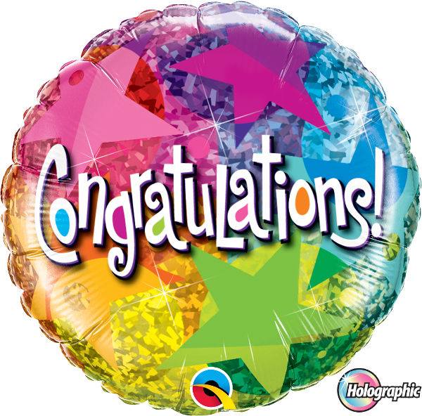 Congratulations Star Pattern Balloon - Congratulations Round (600x592), Png Download