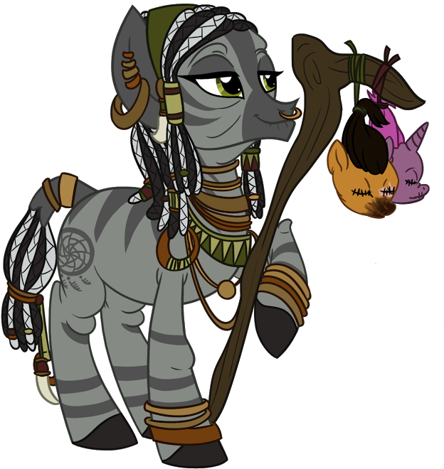 Floots, Elder, Elderly, Fallout Equestria, Oc, Oc Only, - Zebra Shaman (678x678), Png Download