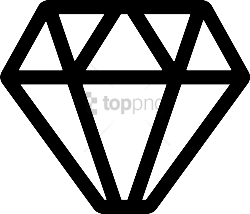 Free Png Jewelry Icon Png Image With Transparent Background - Diamond Silhouette Png (850x727), Png Download