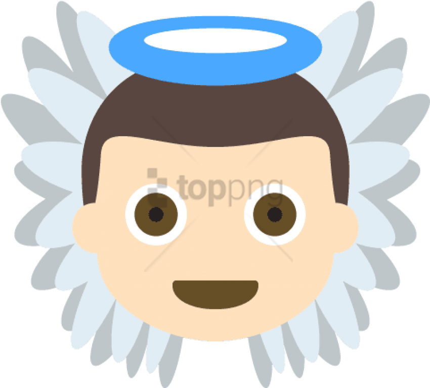 Free Png Baby Angel Light Skin Tone Emoji Emot Vector - Emoji (850x766), Png Download
