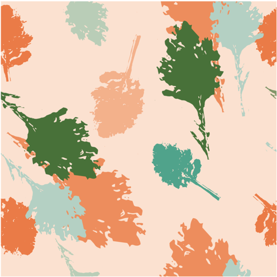 Leaves Pattern Square Coaster - Illustration (800x800), Png Download