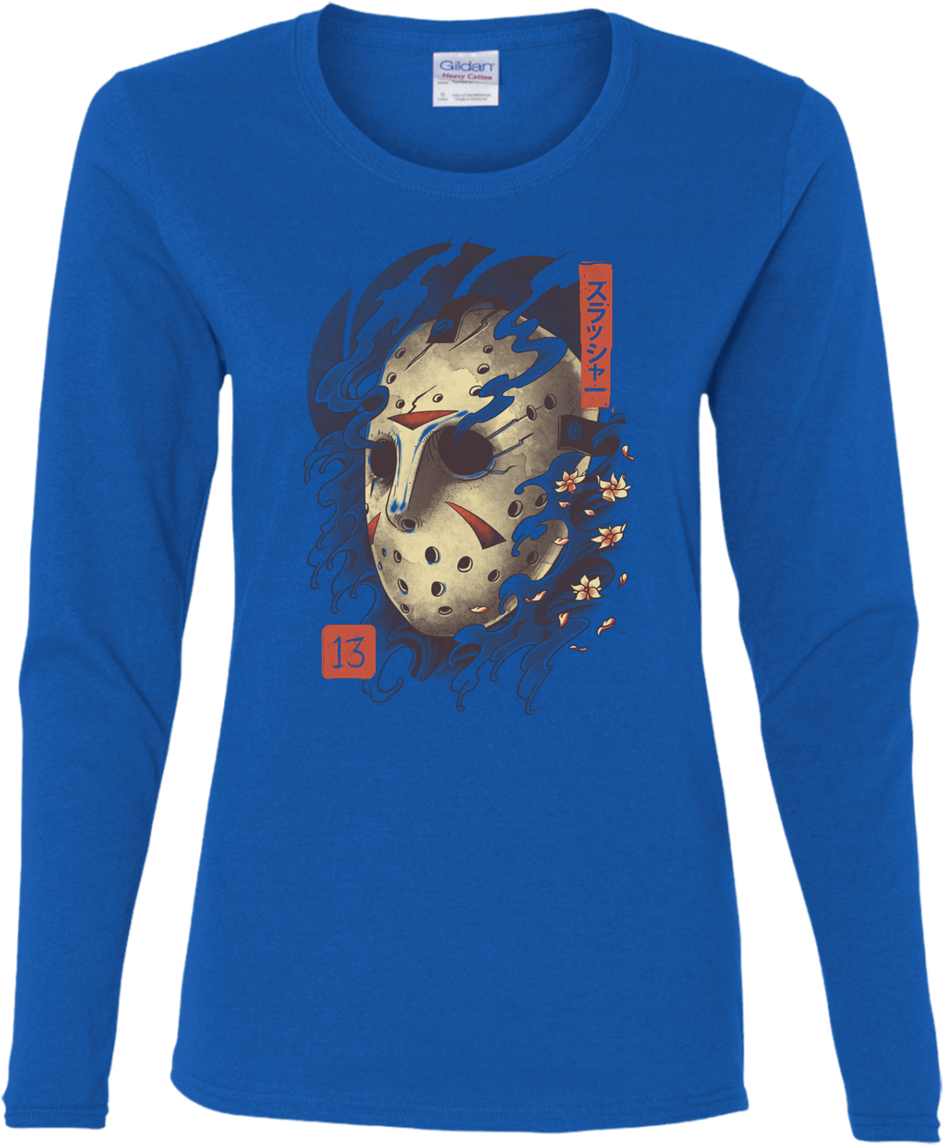 Oni Jason Mask Women's Long Sleeve T-shirt - Super Bowl T Shirts 2019 (1155x1155), Png Download