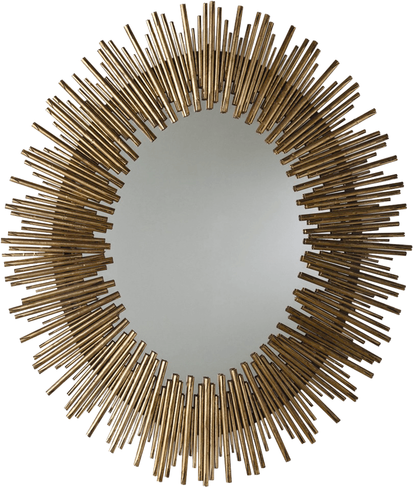Prescott Sunburst Gold Leaf Oval Wall Mirror - Gold Oval Mirror Large (1200x1200), Png Download