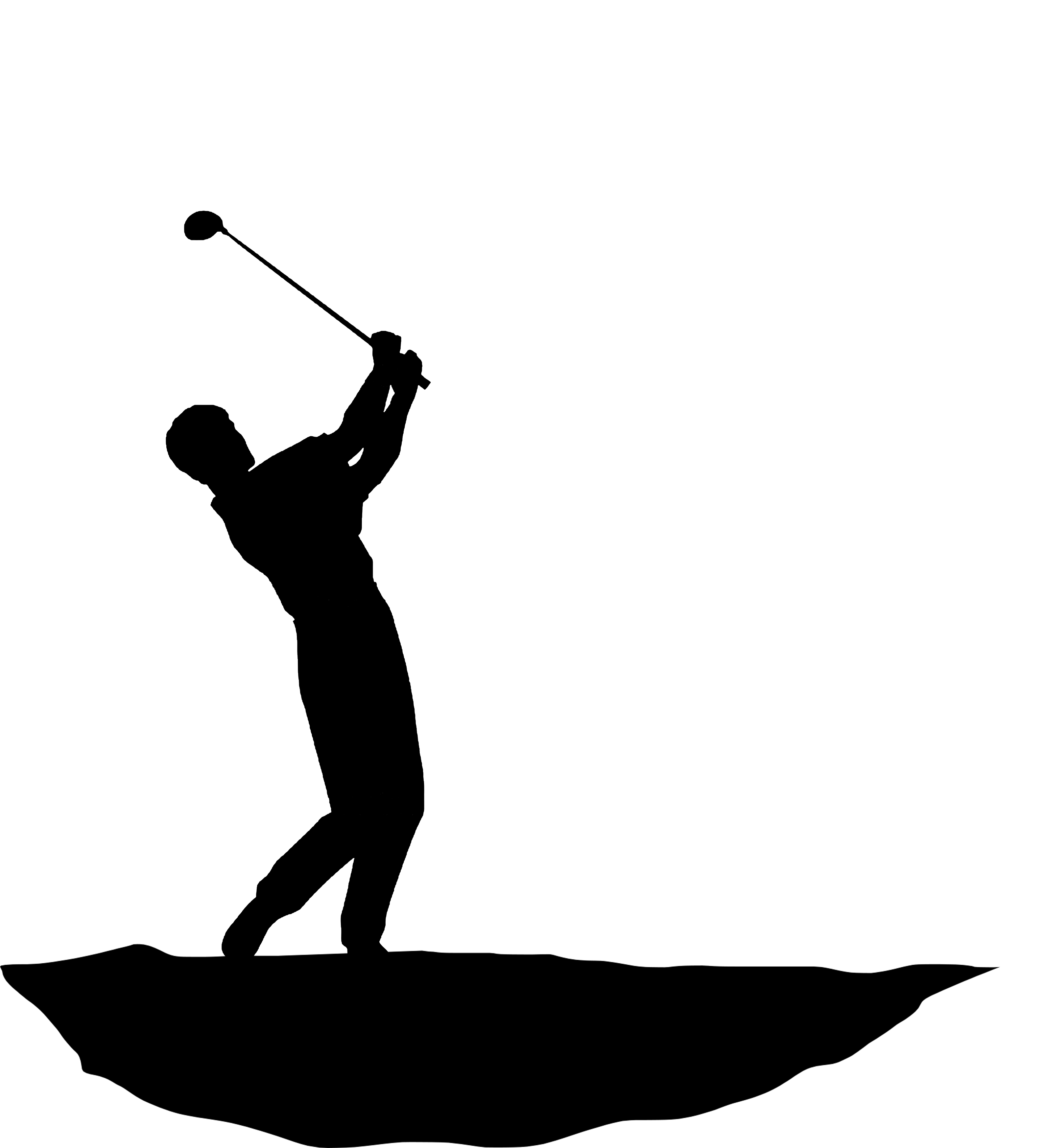 Golf Swing Silhouette (3176x3494), Png Download