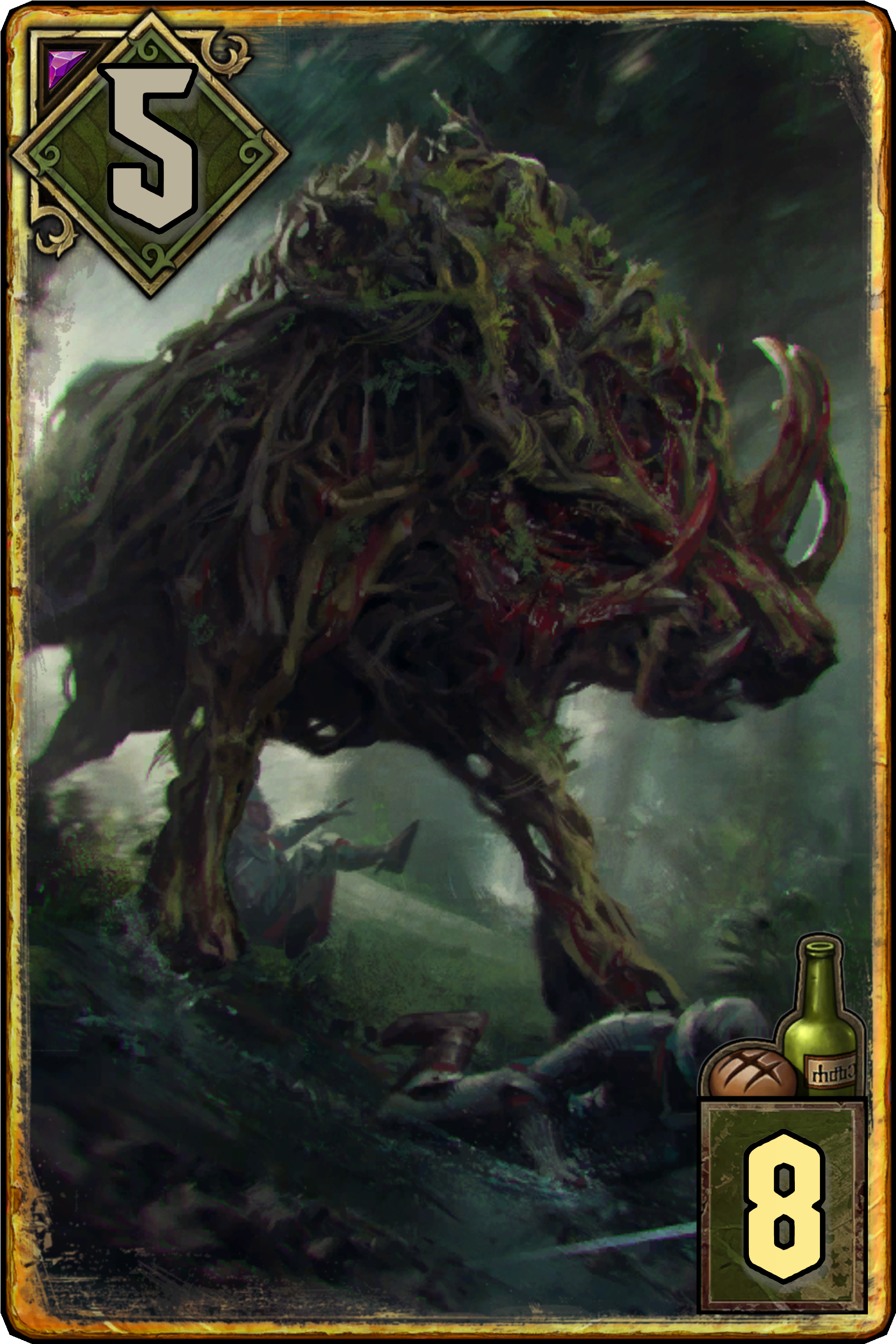 Treant Boar - Call Of The Forest Gwent Card (2186x2924), Png Download