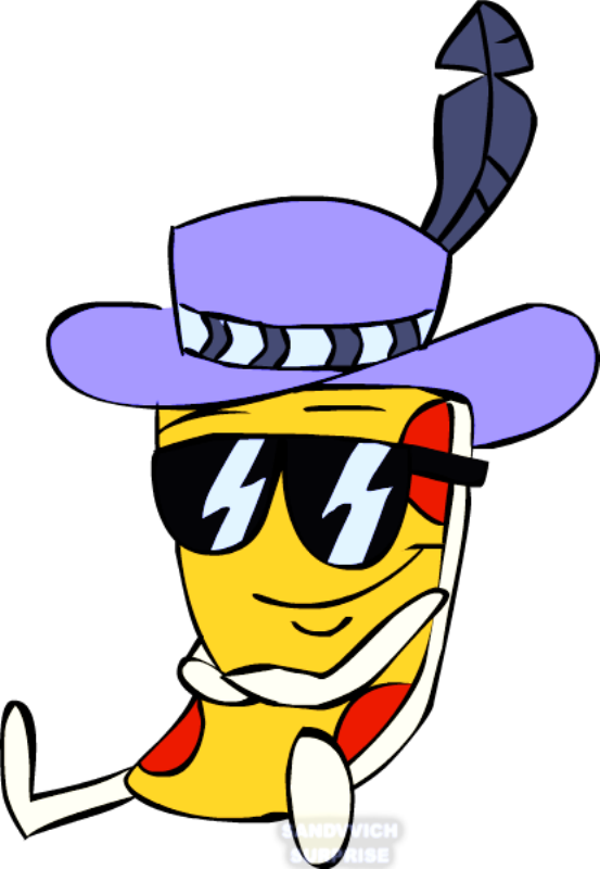 Pizza Steve Wearing Hat (553x800), Png Download