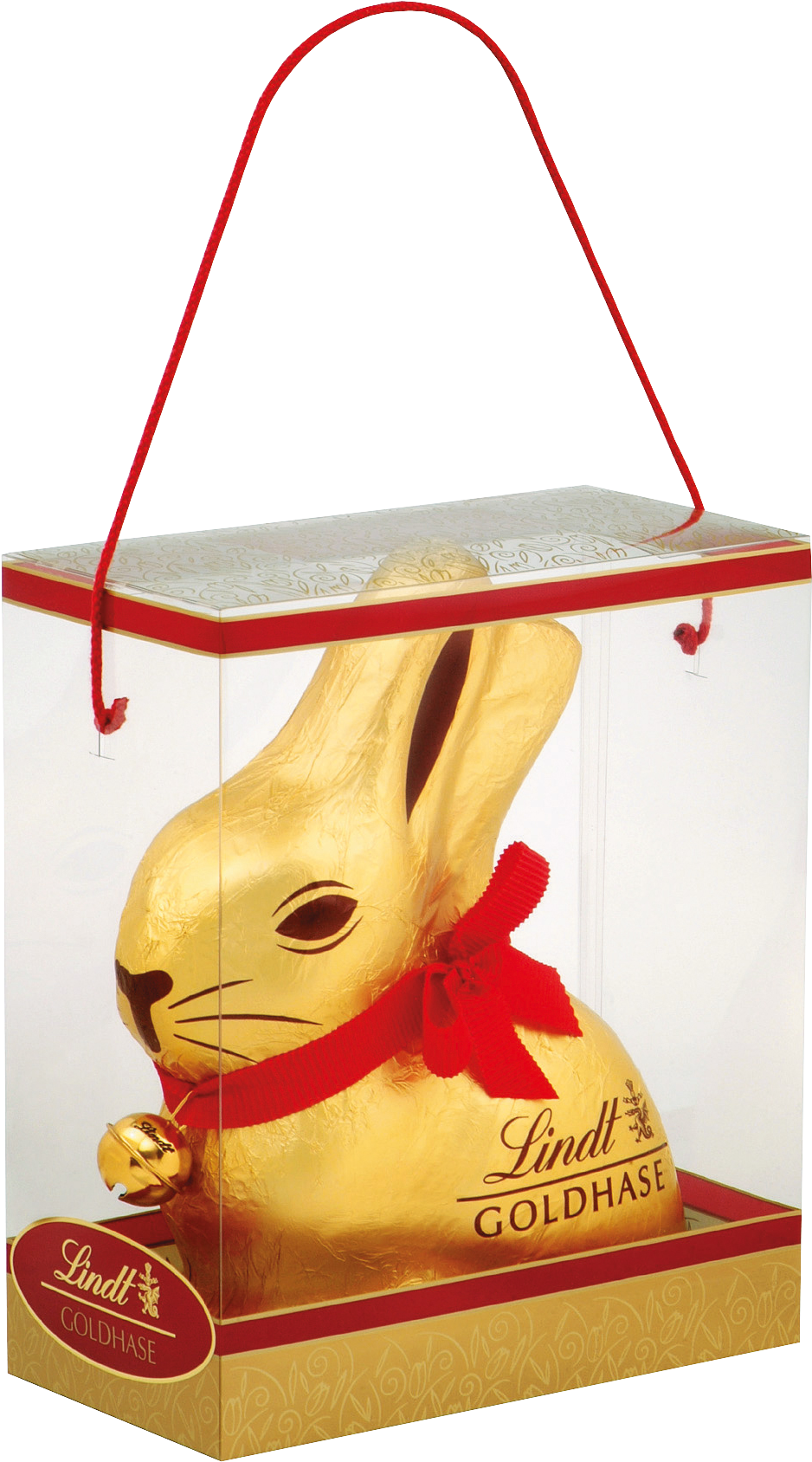 Wrapped In Its Signature Gold Foil With A Red Collar - Lindt Gold Bunny 1kg (1193x1772), Png Download