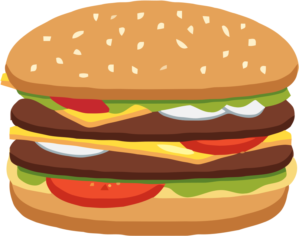 Onlinelabels Clip Art Hamburger Png Burger Pixel Art - Free Hamburger Vector (1000x792), Png Download