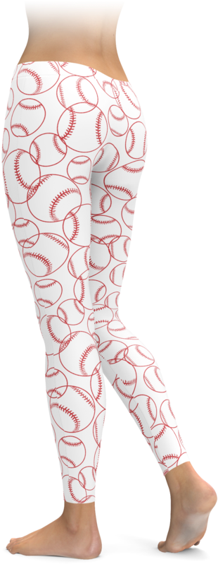 White Baseball Outline Leggings - Leggings (740x895), Png Download