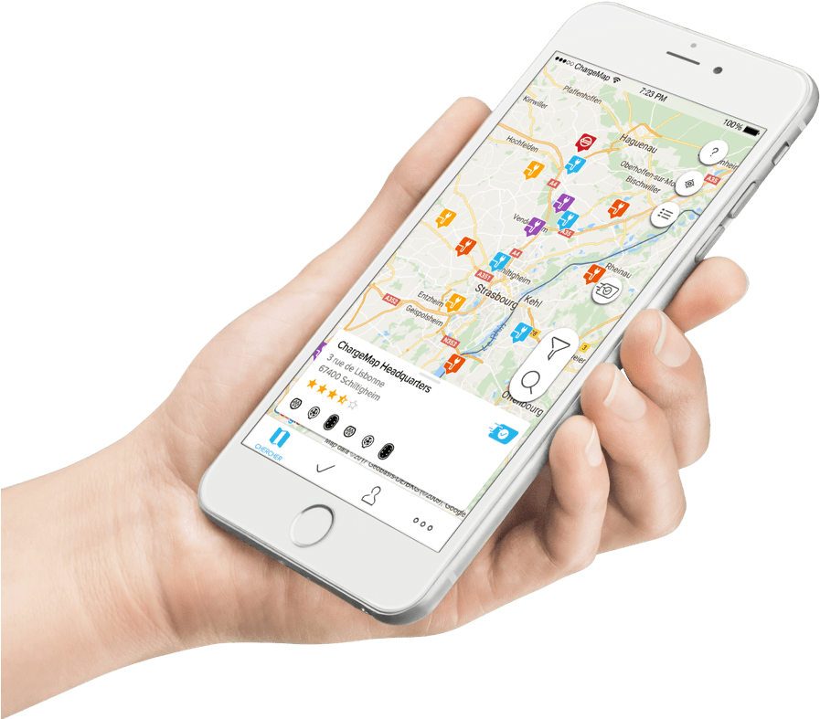 All Charging Stations In Your Hand - Charge Map (1000x800), Png Download