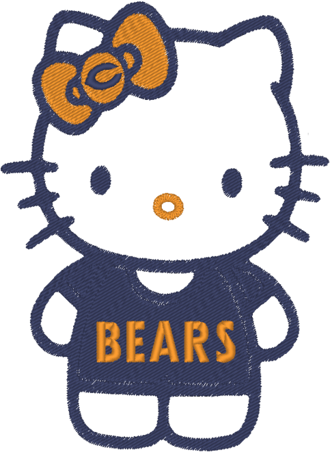 Chicago Bears Hello Kitty T-shirt Designed By Embellish - Hello Kitty (483x670), Png Download