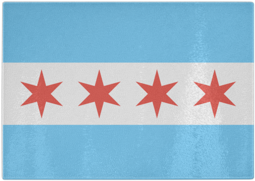 Chicago Flag Cutting Board - Flag (600x600), Png Download